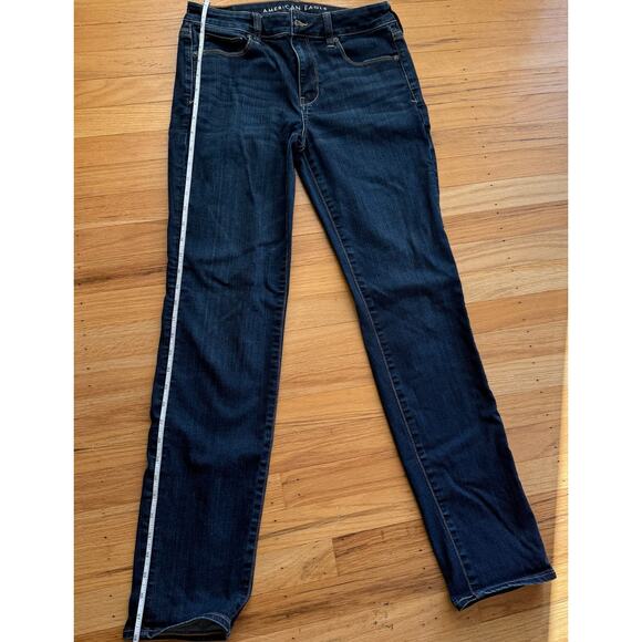 American Eagle Next Level Stretch Skinny Dark Denim Jeans Size 8 Regular Classic - Picture 7 of 8
